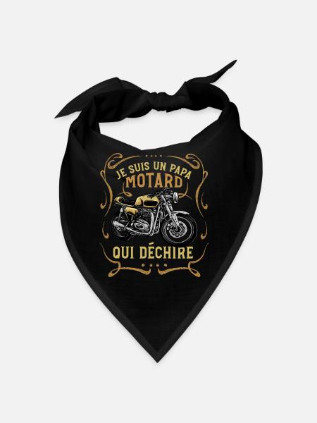 Papa Motard Qui Déchire Idée Cadeau Moto Humour - Bandana - noir