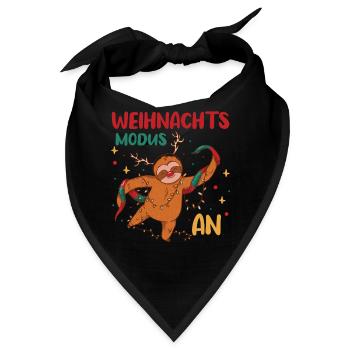 Weihnachtsmodus An Faultier Weihnachten - Bandana - Schwarz - Vorne