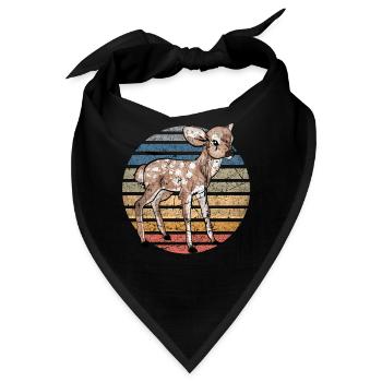 Reh Hirsch Rehkitz Sunset Kinder Waldtier Geschenk - Bandana - Schwarz - Vorne