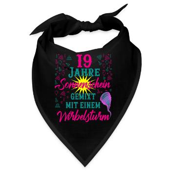 19 Geburtstag Frauen Geschenk 19 Jahre Geburtstag - Bandana - Schwarz - Vorne