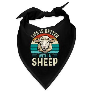Witziges Schaf, Schafe nicht nur für Schäfer - Bandana - Schwarz - Vorne