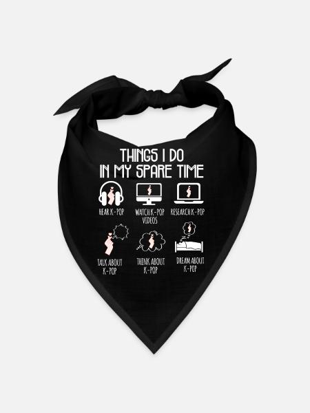Kpop Time Libe Humor Geschenk - Bandana - Schwarz - Vorne