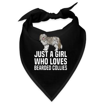 Bearded Collie - Bandana - Schwarz - Vorne