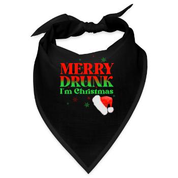 Merry Drunk I´m Christmas Funny drinking or - Bandana - Schwarz - Vorne