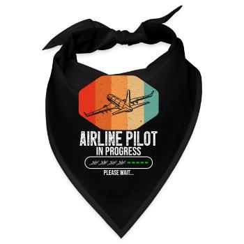Airline Pilot In Progress Future Airline Pilot Kid - Bandana - Schwarz - Vorne