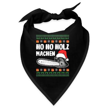 Ho ho Holz machen Ugly Christmas Kettensäge Holz - Bandana - Schwarz - Vorne