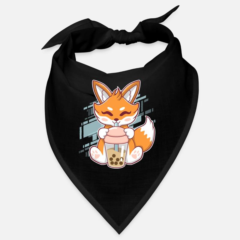 Cute Fox Boba Fox Bubble Tea Kawaii Japan Bandana
