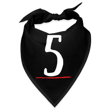 5 fünf unterstrichene rote Linie - Bandana - Schwarz - Vorne