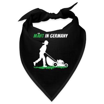 Mäht In Germany Rasenmäher Garten Gärtner - Bandana - Schwarz - Vorne
