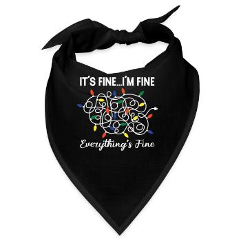 It's Fine I'm Fine Everything Is Fine Christmas Li - Bandana - Schwarz - Vorne