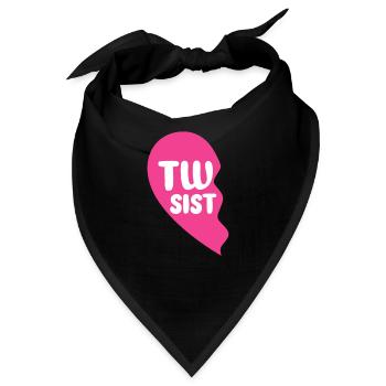 Zwillingsschwester Familie Baby Zwillinge Geschenk - Bandana - Schwarz - Vorne
