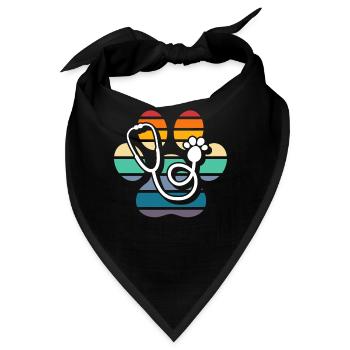 Lustiges Veterinär Tierarzt Tierärztin Geschenk - Bandana - Schwarz - Vorne