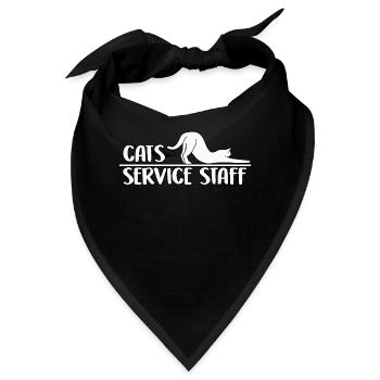 Cat Service Staff niedliches Katzen Halter Katzen - Bandana - Schwarz - Vorne