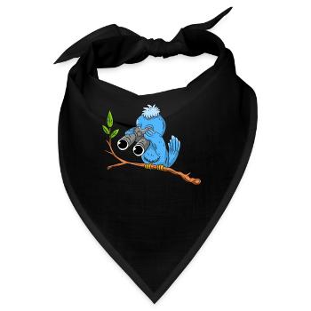 Vogel beobachten - Bandana - Schwarz - Vorne
