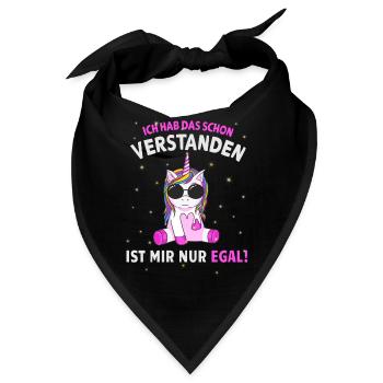 Ich hab das schon Verstanden - Einhorn Spruch - Bandana - Schwarz - Vorne