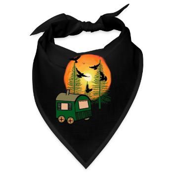 Kleine Hütte Haus Bauwagen Naturliebhaber Freiheit - Bandana - Schwarz - Vorne