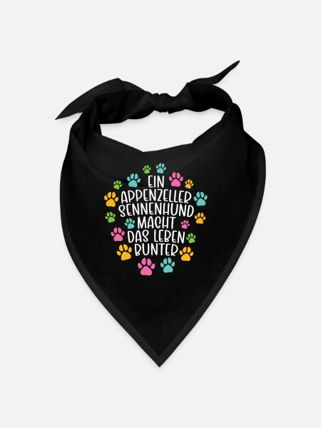 Appenzeller Sennenhund Leben bunter Hunde - Bandana - Schwarz - Vorne