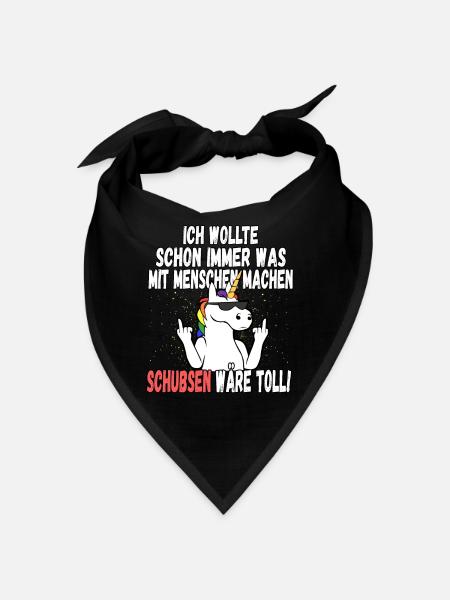 "Was mit Menschen machen" - lustig Einhorn Spruch - Bandana - Schwarz