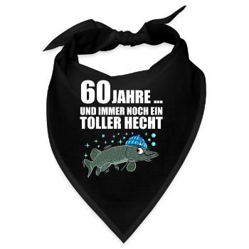 Anglergeschenk zum 60 Geburtstag 60 Ehrentag - Bandana - Schwarz - Vorne