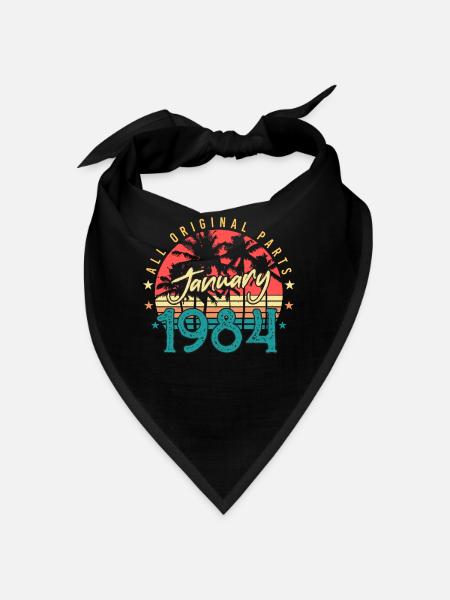 January 1984 Vintage gift idea - Bandana - black - Front