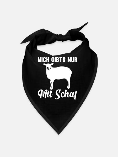 Mich gibt’s nur mit Schaf - Bandana - Schwarz - Vorne