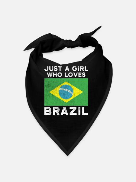 Just a girl who loves Brasilien - Bandana - Schwarz - Vorne