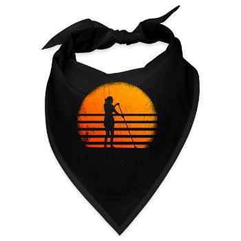 Paddleboarding Sonnenuntergang Paddleboarder - Bandana - Schwarz - Vorne