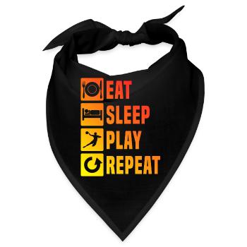 Handball Kinder Eat Sleep Handball Repeat - Bandana - Schwarz - Vorne