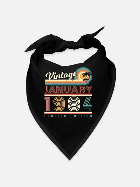 Born 1984 January Vintage - Bandana - black - Front