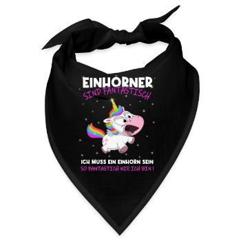 Einhörner sind Fantastisch, ich muss ein - Einhorn - Bandana - Schwarz - Vorne