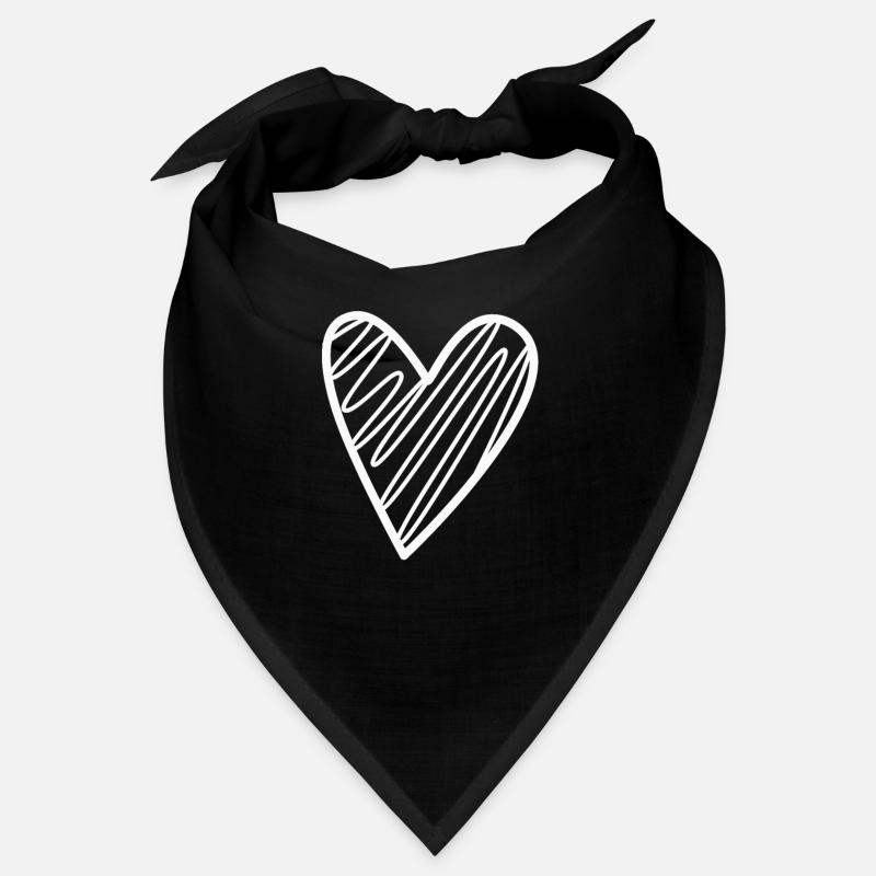 Weisses Herz Geschenkidee Bandana