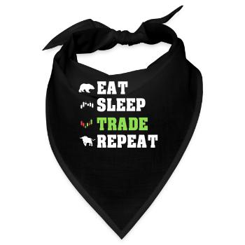 Eat Sleep Trade Repeat Trading Trader Traden - Bandana - Schwarz - Vorne
