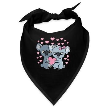 Valentinstag Paar Koalas Süße Koalas - Bandana - Schwarz - Vorne