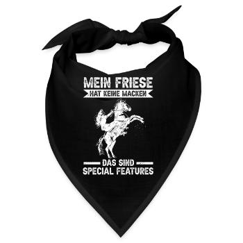 Pferd Reitstall Reiten Pferde Friese - Bandana - Schwarz - Vorne
