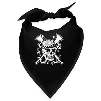 Ska Totenkopf mit Hut Trompete Musikstil - Bandana - Schwarz - Vorne