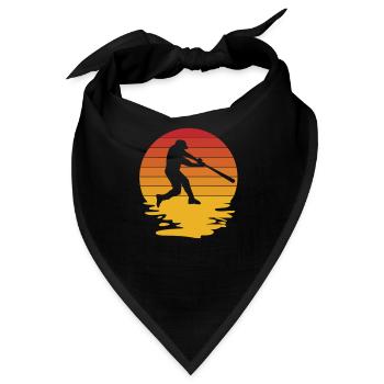 Baseball Baseballschläger Baseballspieler Pitcher - Bandana - Schwarz - Vorne
