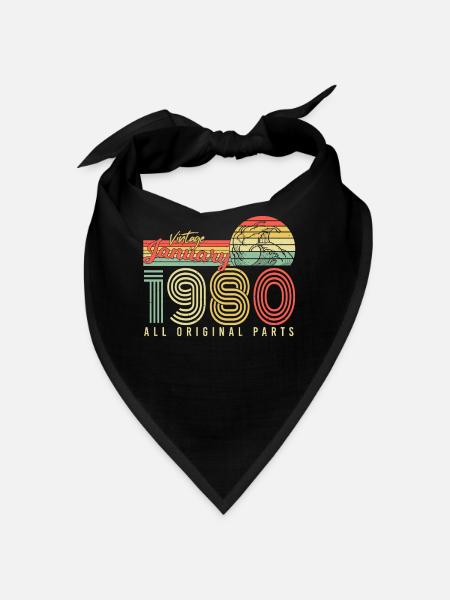 Born January 1980 Vintage - Bandana - black - Front