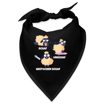 Schaf Unschaf Gestochen Schaf Wortspiel - Bandana - Schwarz - Vorne