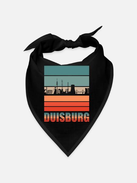 Duisburg Stadt Ruhrgebiet Skyline - Bandana - Schwarz - Vorne