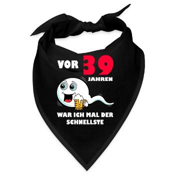 39. Geburtstag lustig 39.Ehrentag 39. Jubiläum - Bandana - Schwarz - Vorne