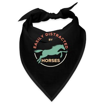 Easily Distracted By Horses Horse Rider Horses - Bandana - Schwarz - Vorne
