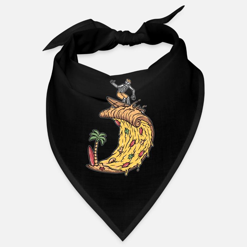 Pizza Surfer Skeleton Cheese Surfing Surfing Bandana