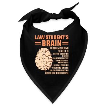 Law Student's Brain Lawyer Attorney Exam Students - Bandana - Schwarz - Vorne