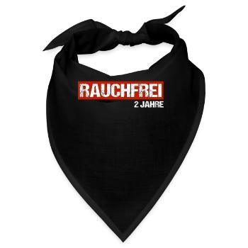 rauchfrei Nichtraucher 2 Jahre Geschenk - Bandana - Schwarz - Vorne