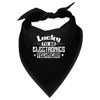 Lucky to be Electronics Technician Beruf - Bandana - Schwarz - Vorne