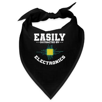 Easily Distracted By Electronics Beruf - Bandana - Schwarz - Vorne