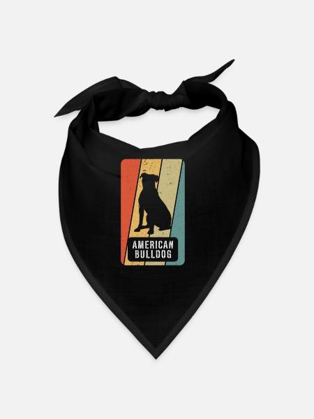 American Bulldog Vintage Hund - Bandana - Schwarz - Vorne