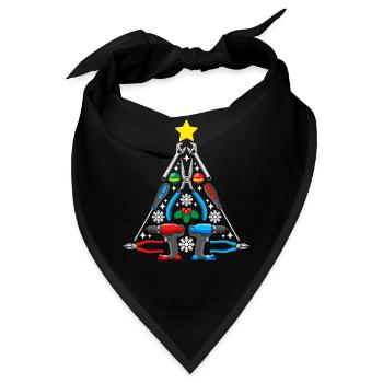 Weihnachtsbaum Handwerker Christbaum Mechaniker - Bandana - Schwarz - Vorne