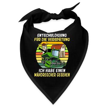 Entschuldigung das ich zu spät bin Mähdrescher - Bandana - Schwarz - Vorne