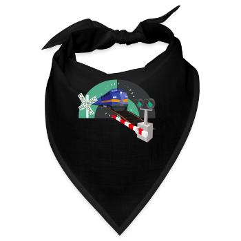 Eisenbahn Übergang Schranke Eisenbahner - Bandana - Schwarz - Vorne